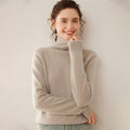 Sous-pull col roulé cachemire et laine, coloris grège
