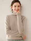 Sous-pull col roulé cachemire et laine, coloris grège
